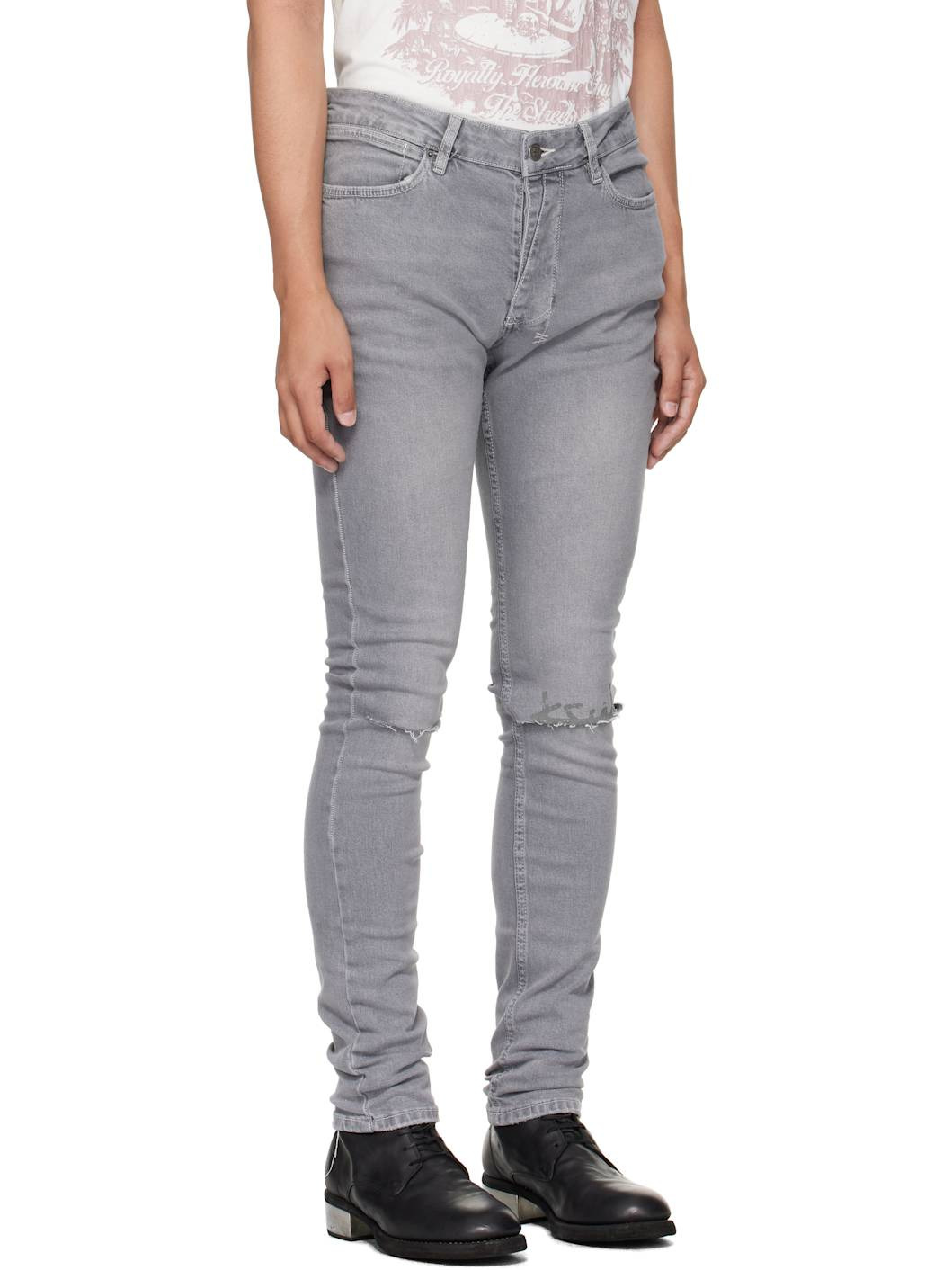 Gray Van Winkle Thrifted Jeans - 2