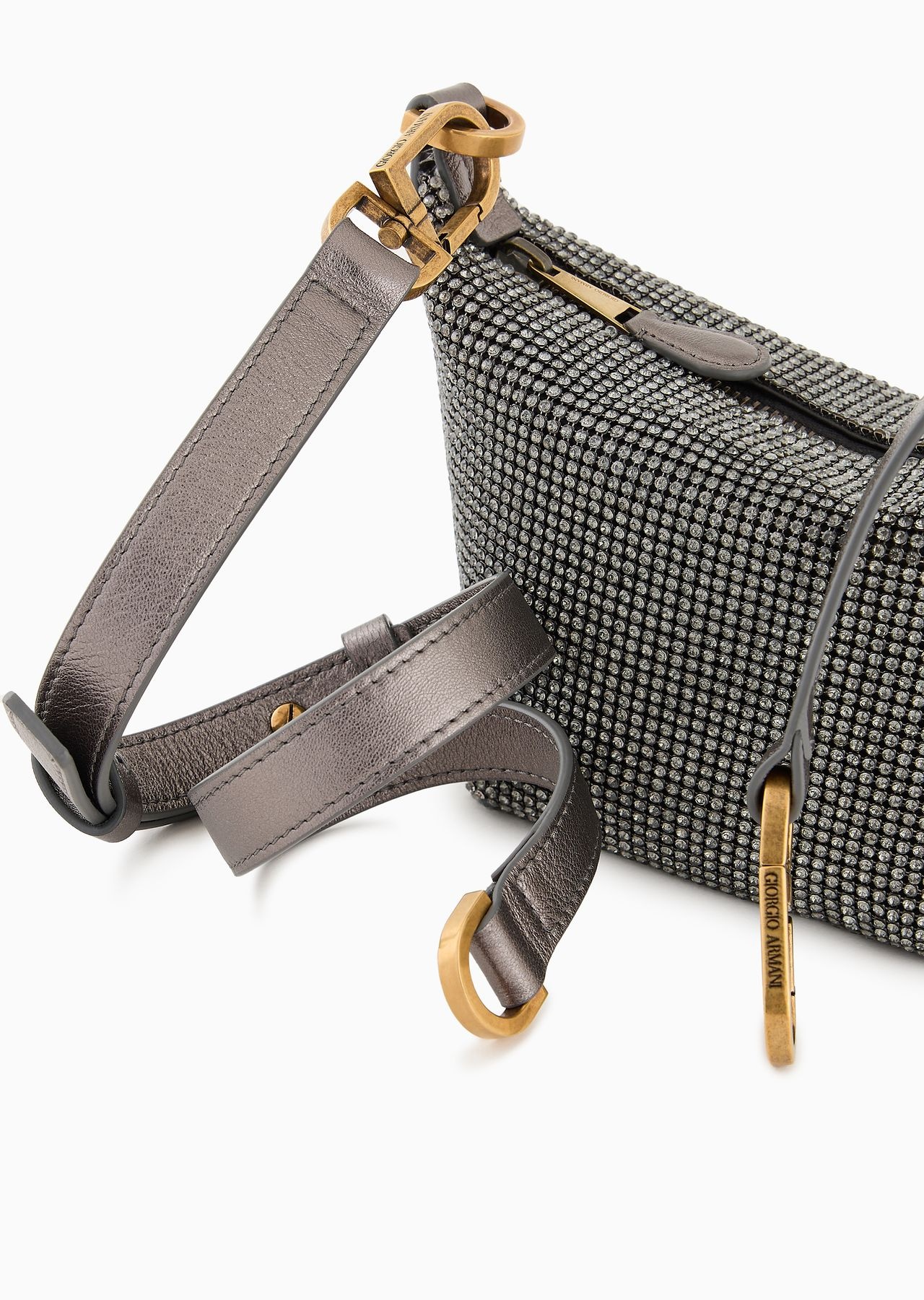 La Prima Soft mini handbag in metallic knit with rhinestones - 5