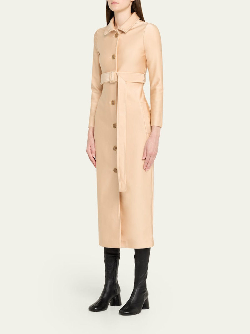 MARIE ADAM-LEENAERDT Slim-Fit Long Trench Coat outlook