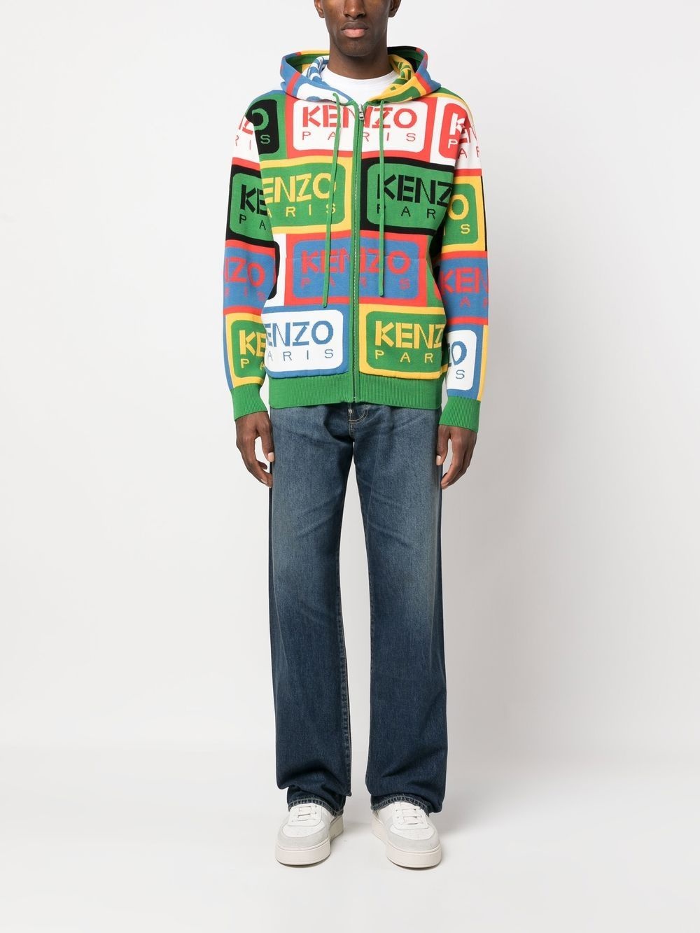 intarsia-logo knitted jumper - 2