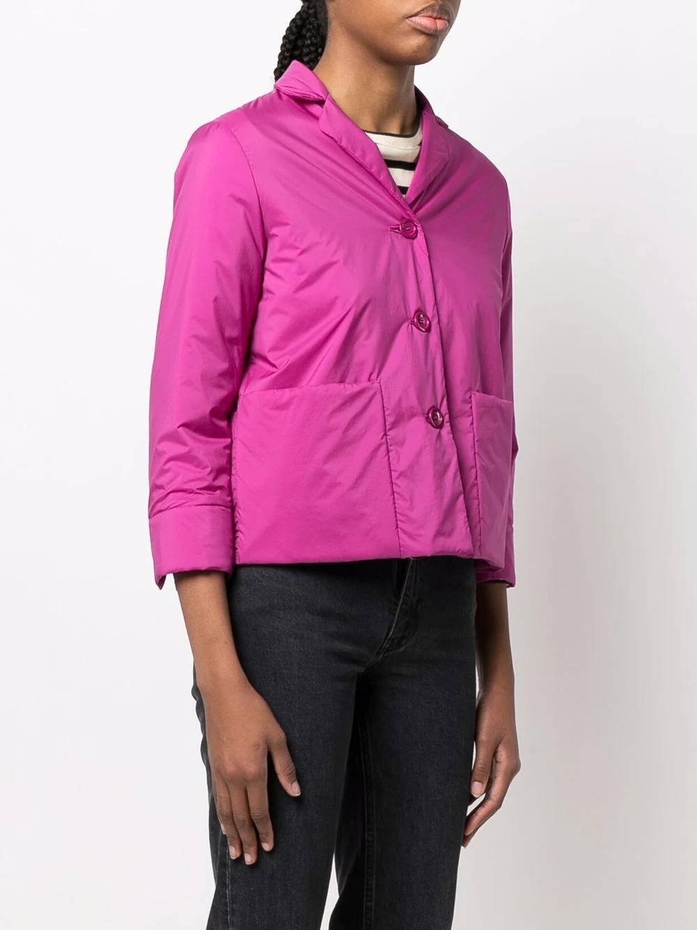 single-breasted cropped jacket - 3