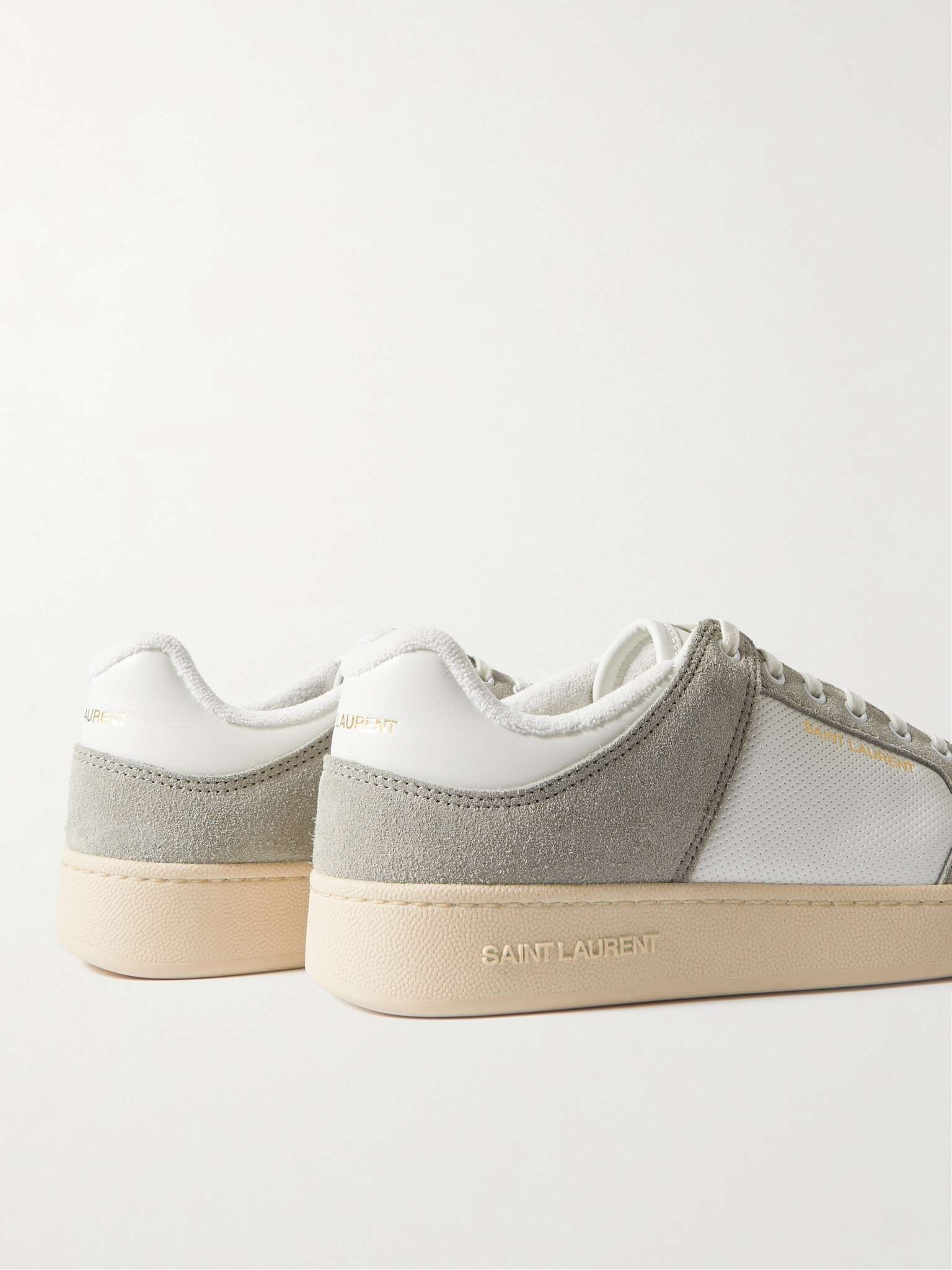 SL/61 Perforated Leather and Suede Sneakers - 5