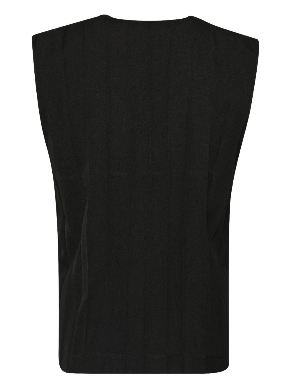 pleated button-front vest - 2