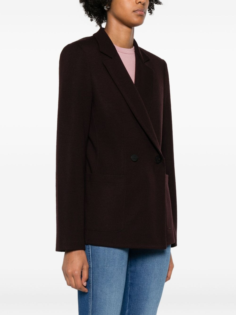 double-breasted wool blazer - 3