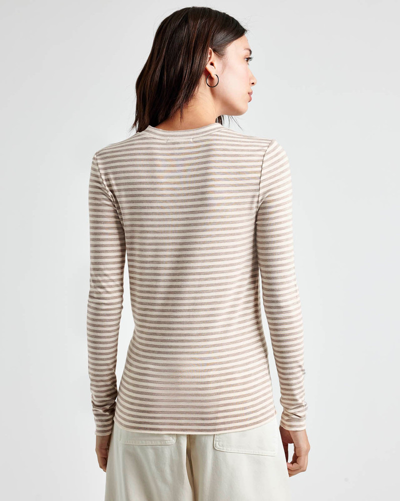 Striped Bamboo Blend Long Sleeve Tee 3