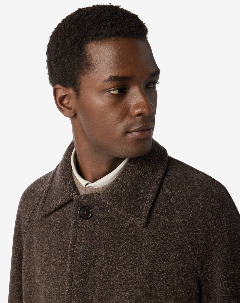Brown technical wool coat 4