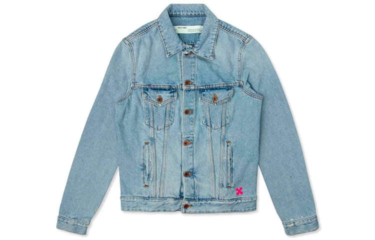 Off-White Spray Paint Graffiti Jacket Men Blue OMYE005E193860457128 - 2