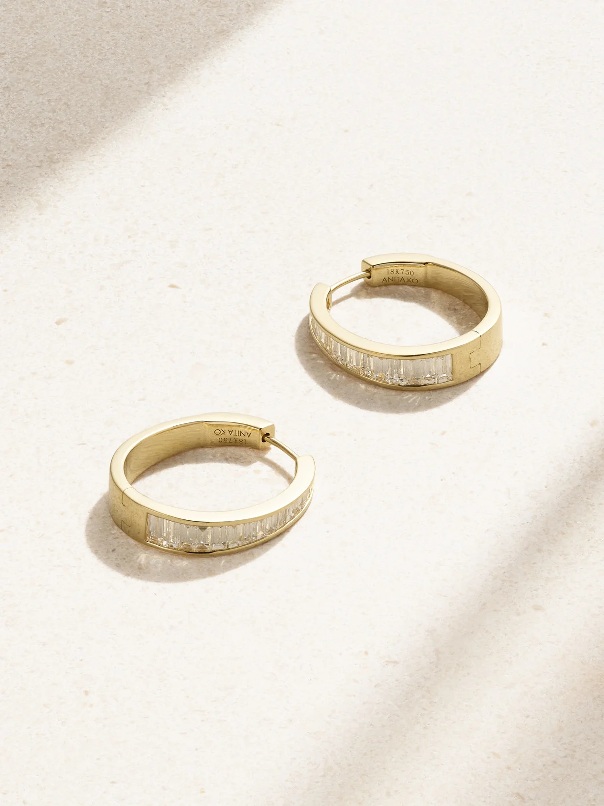 Meryl 18-karat Gold Diamond Hoop Earrings - 1
