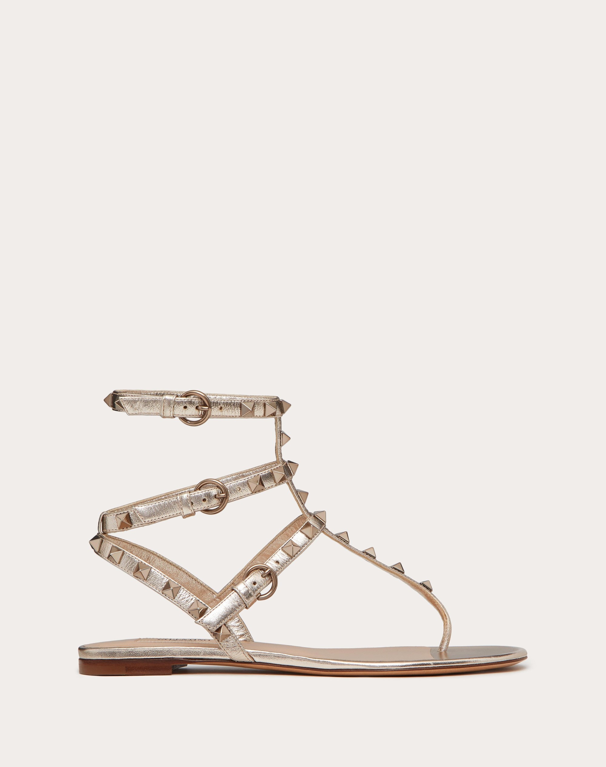 ROCKSTUD METALLIC FLAT FLIP-FLOP SANDAL - 1