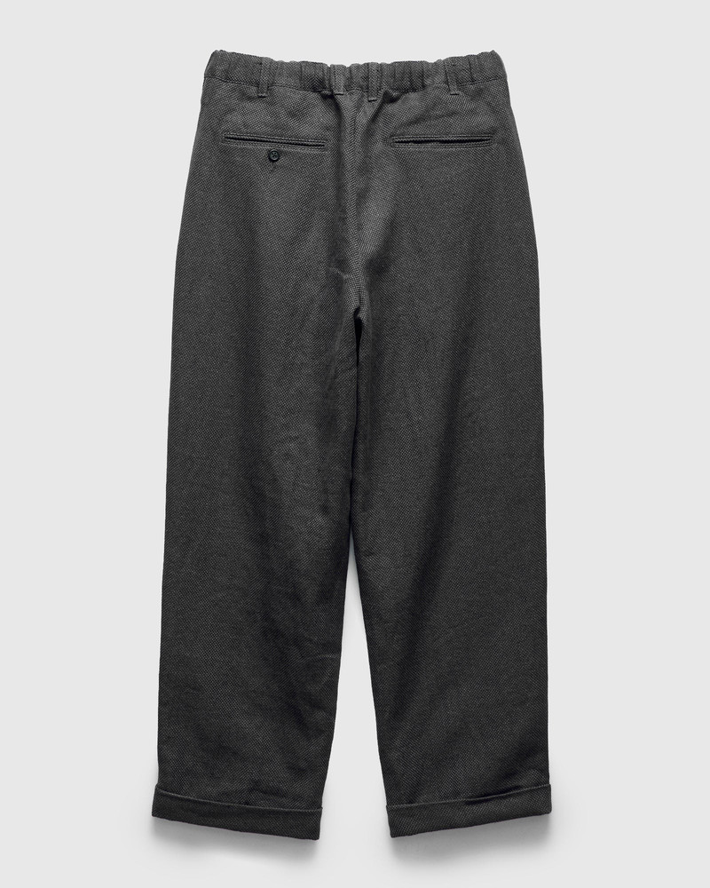 BEAMS PLUS 2-Pleats Cotton Linen Relax Trousers in Grey outlook