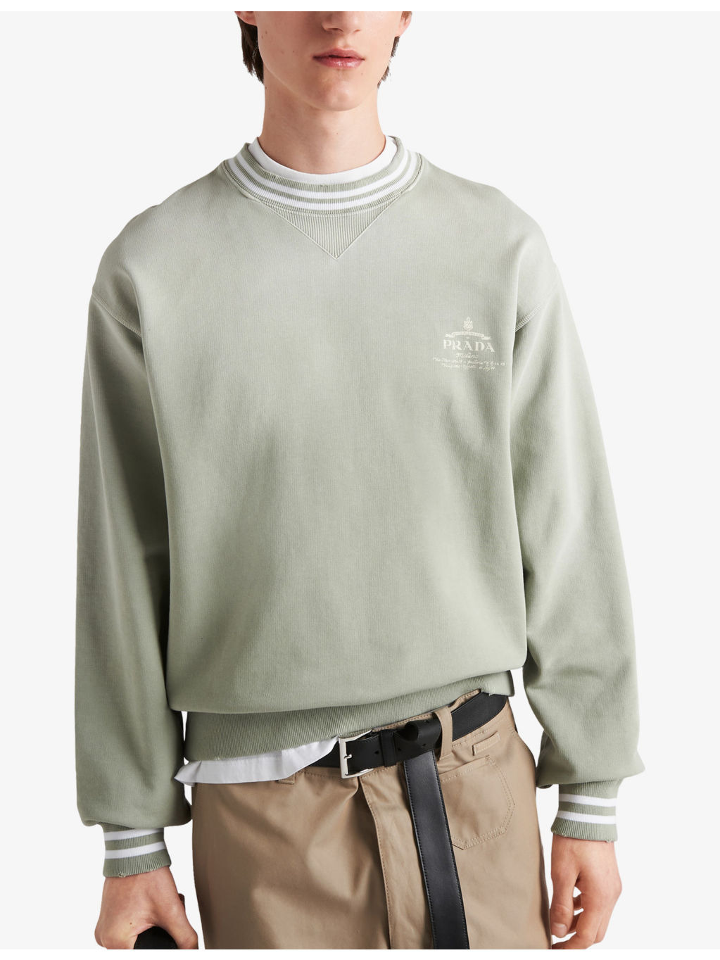 Logo-print contrast-stripe cotton sweatshirt - 3