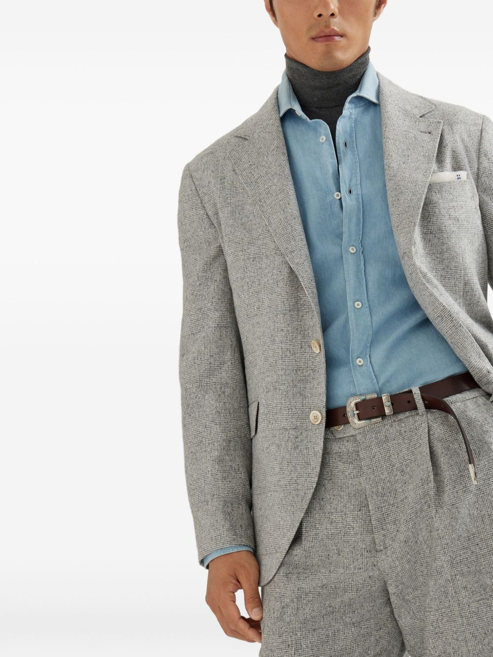 Brunello Cucinelli Men Wool Silk Anch Cashmere Type Jacket - 2