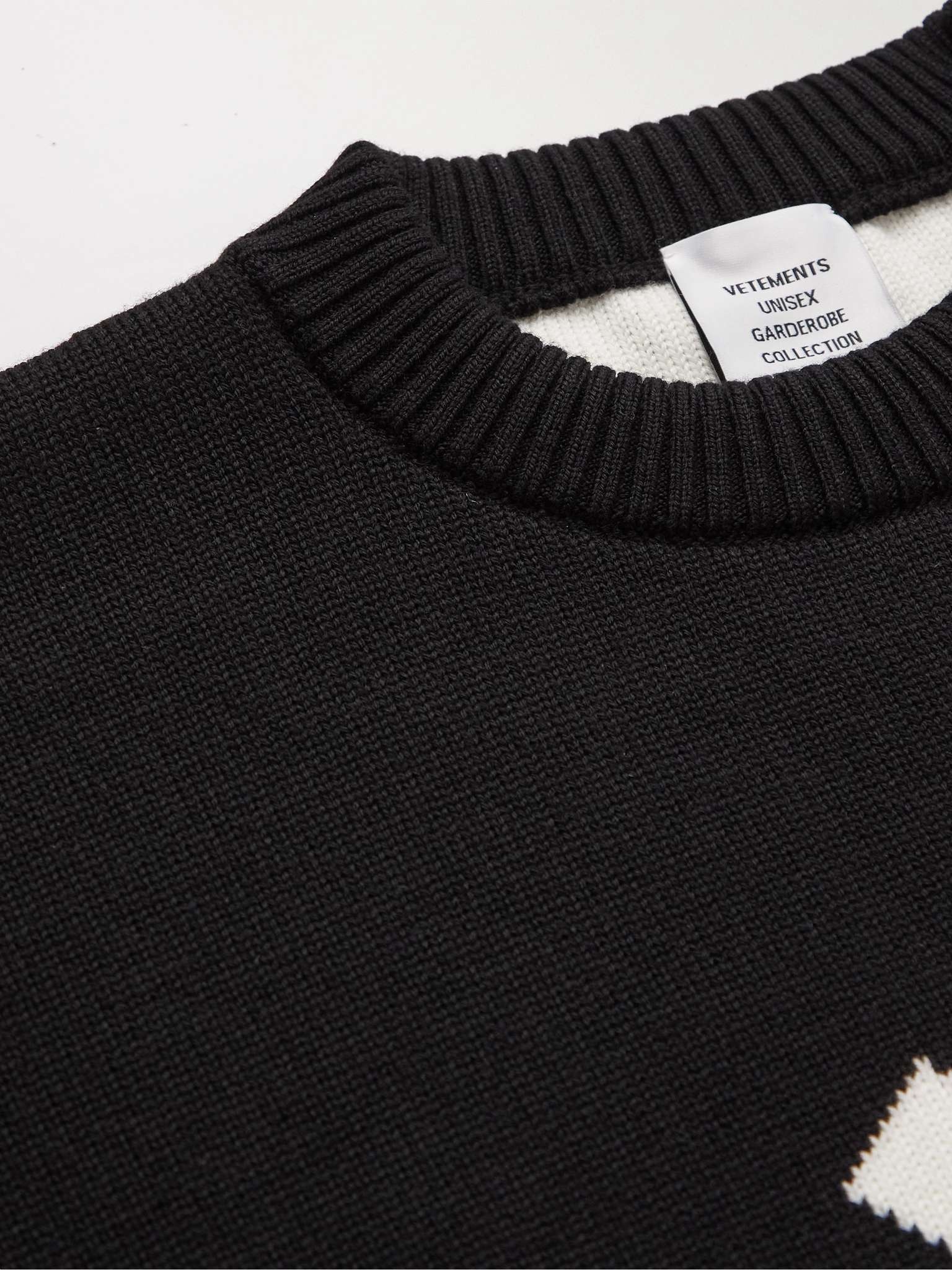Oversized Logo-Jacquard Merino Wool Sweater - 5