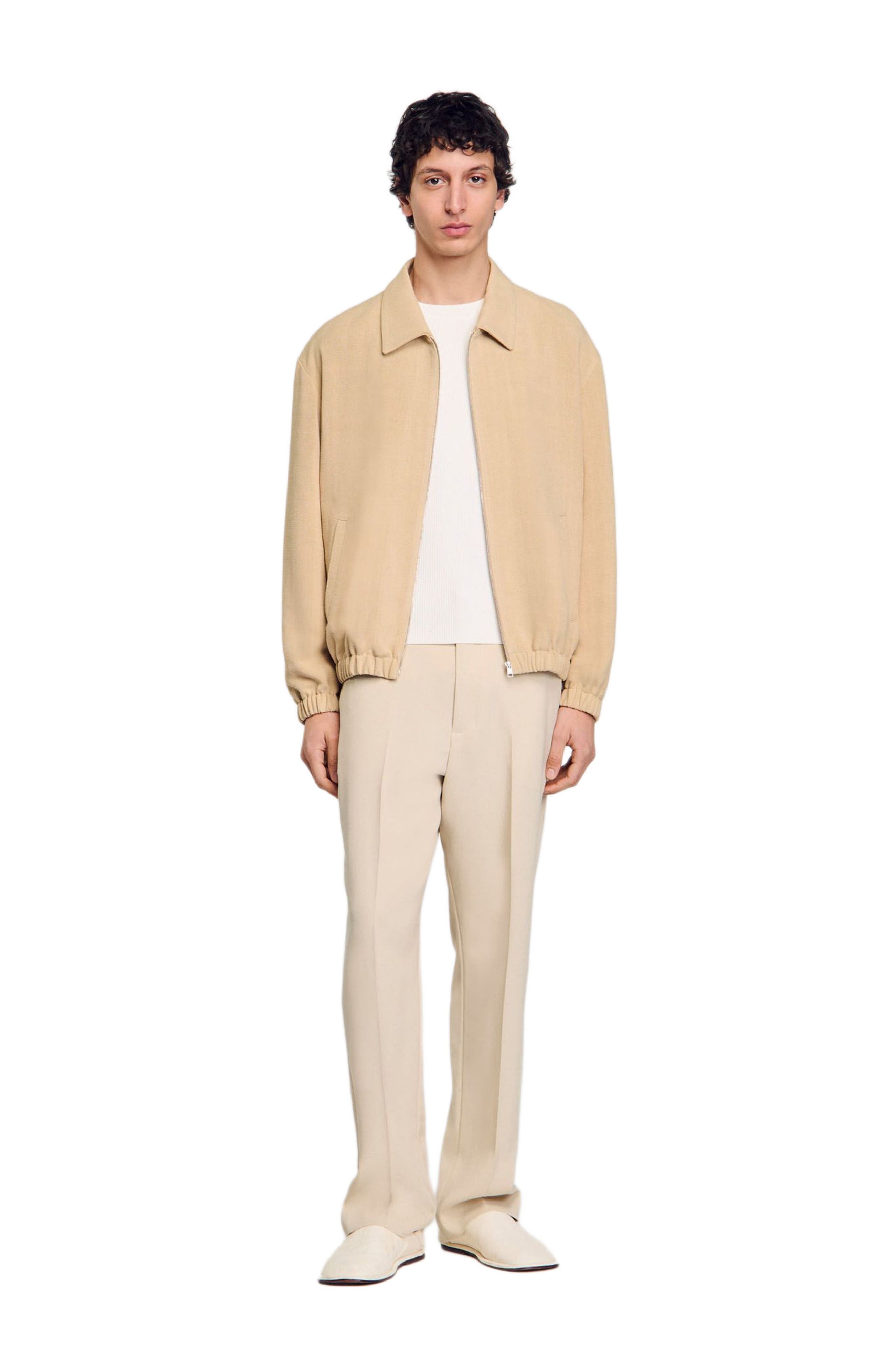 SANDRO Zip-up jacket in Oats at Nordstrom - 1