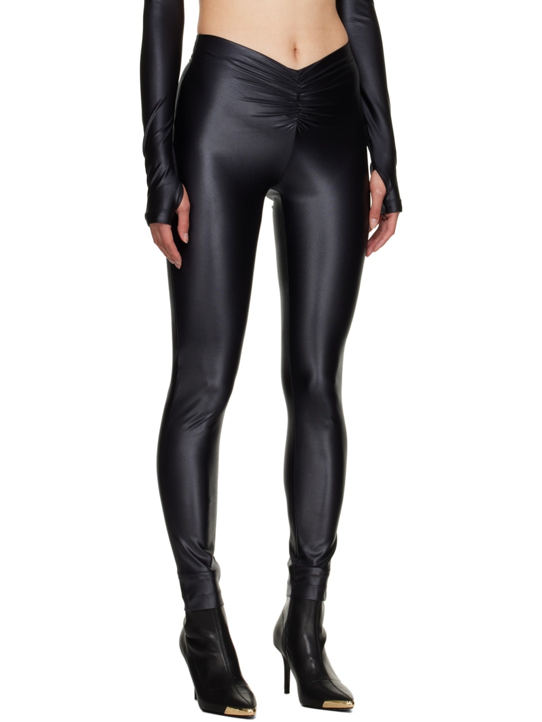 Black Ruched Leggings - 2