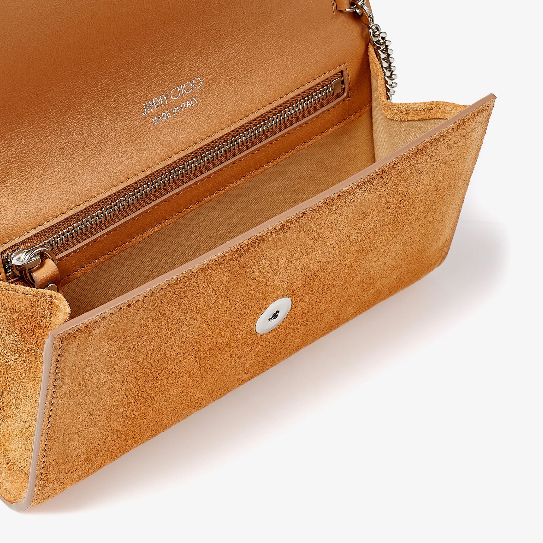 Wallet W/chain
Caramel Suede Mini Bag with Crystal Buckle - 4