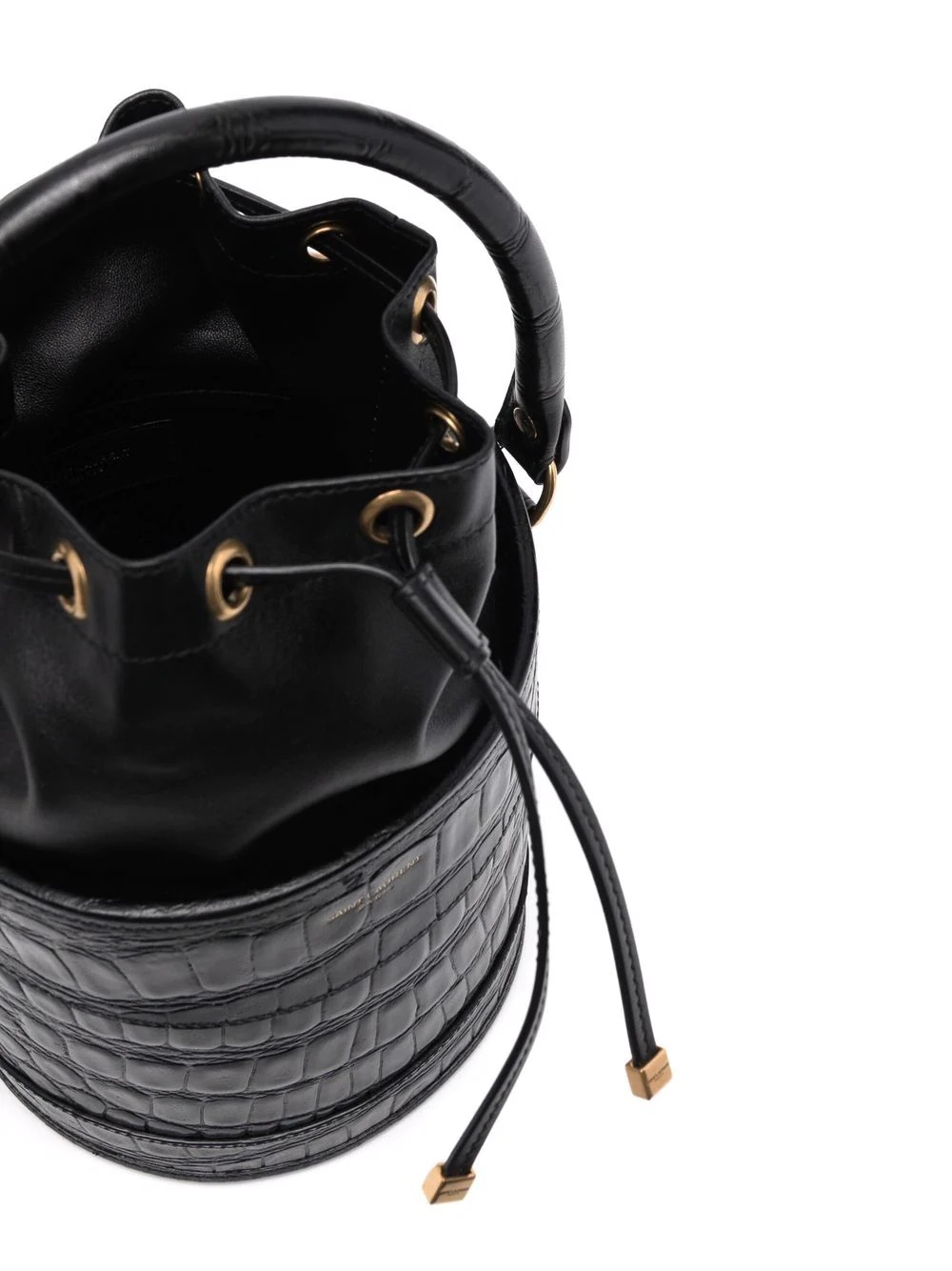 crocodile-effect embossed bucket bag - 6