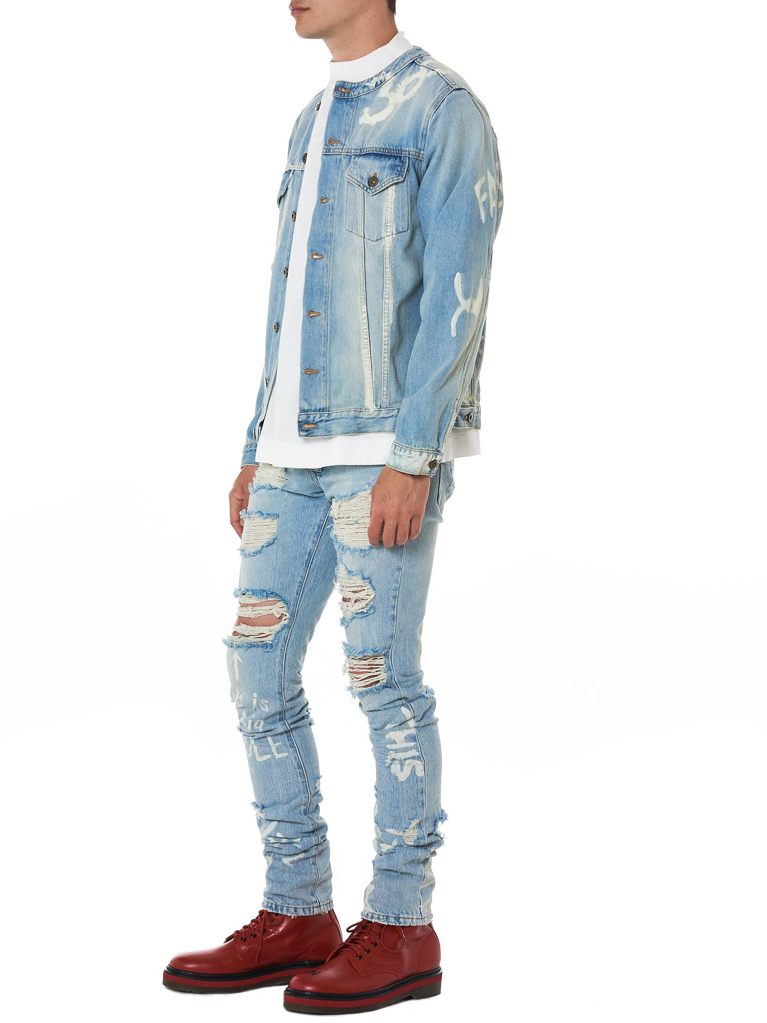 Printed Denim Jacket - 8