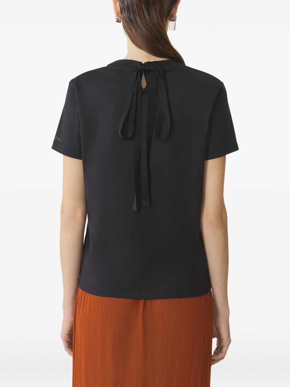 tie-back cotton T-shirt - 4