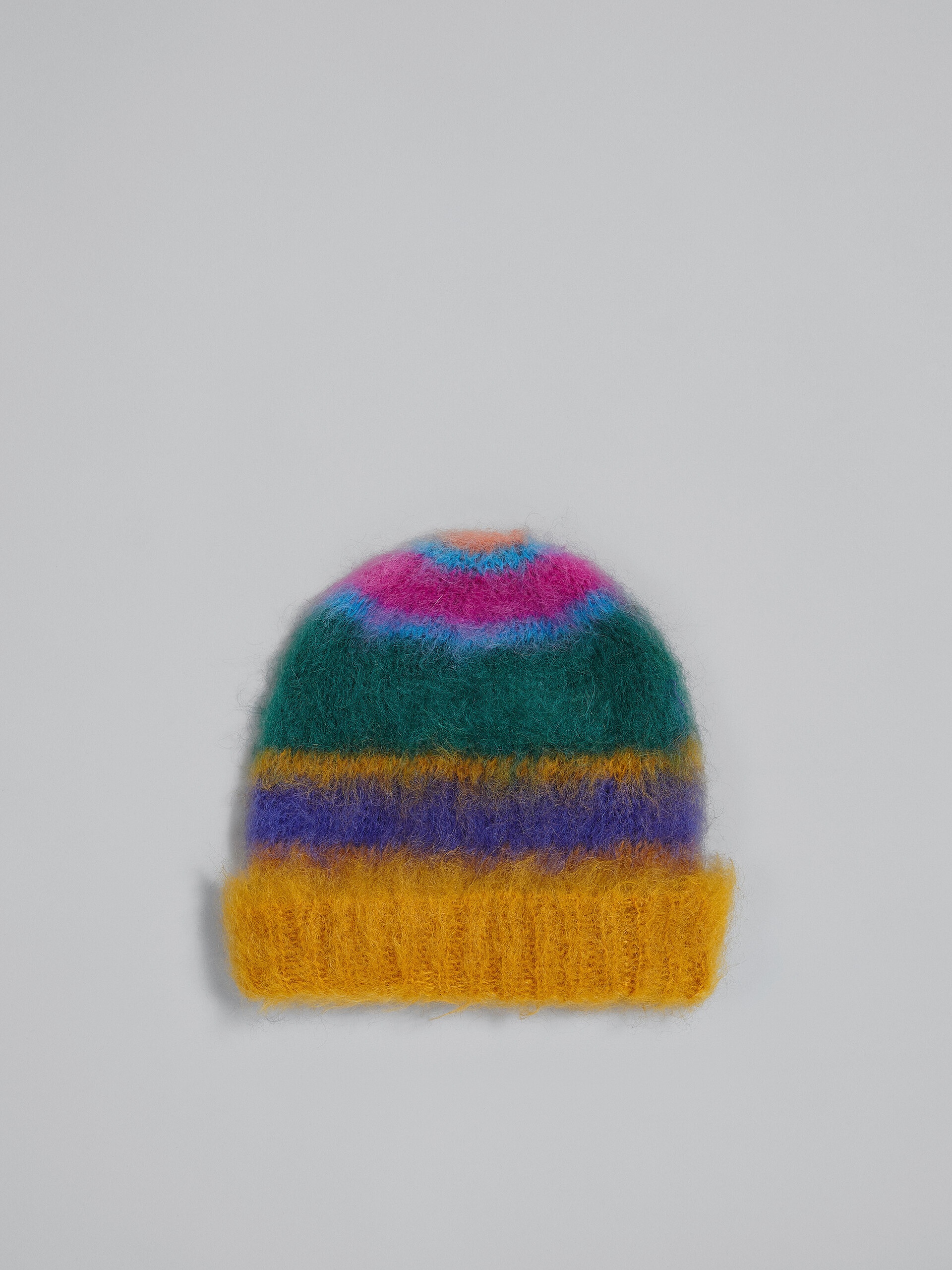 MULTICOLOR STRIPED MOHAIR BEANIE HAT - 2