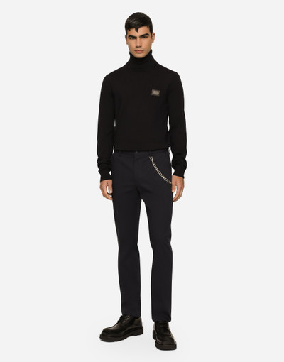 Dolce & Gabbana Wool turtle-neck sweater with branded tag outlook