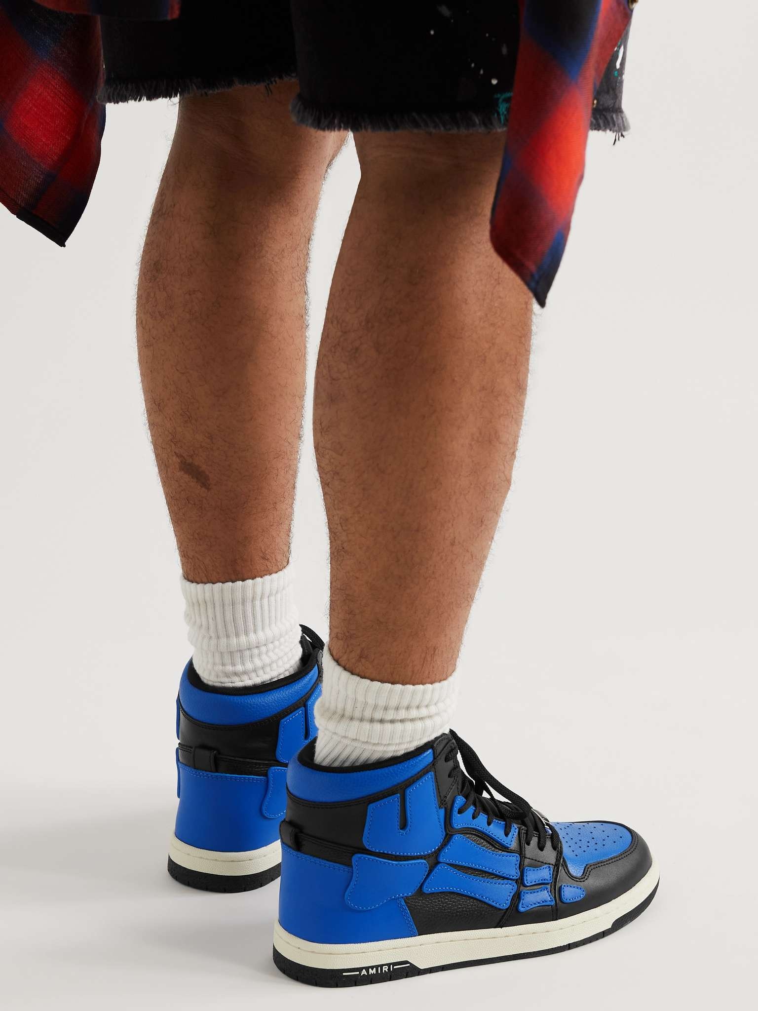 Skel-Top Colour-Block Leather High-Top Sneakers - 2