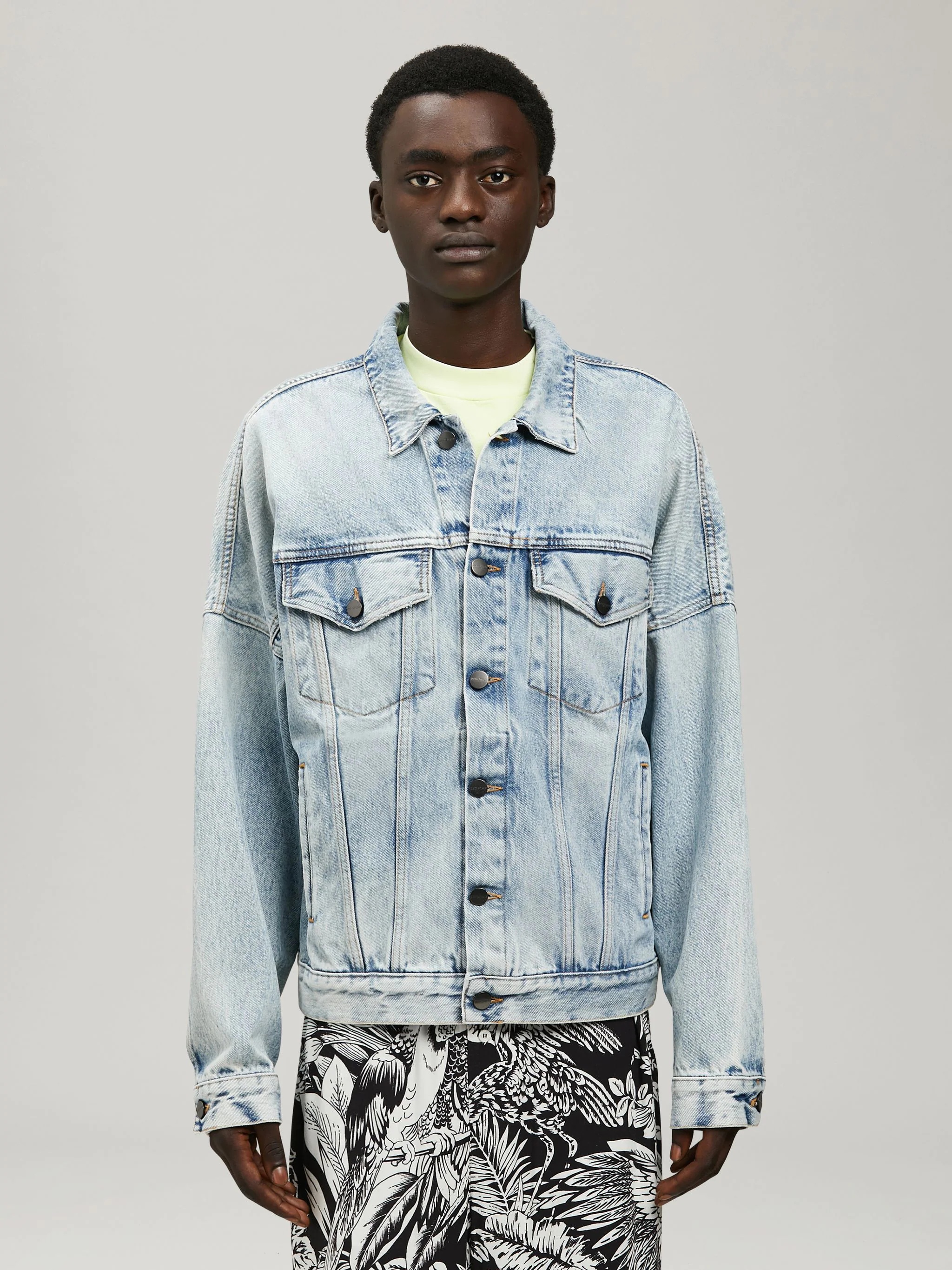 CURVED LOGO DENIM JACKET - 3