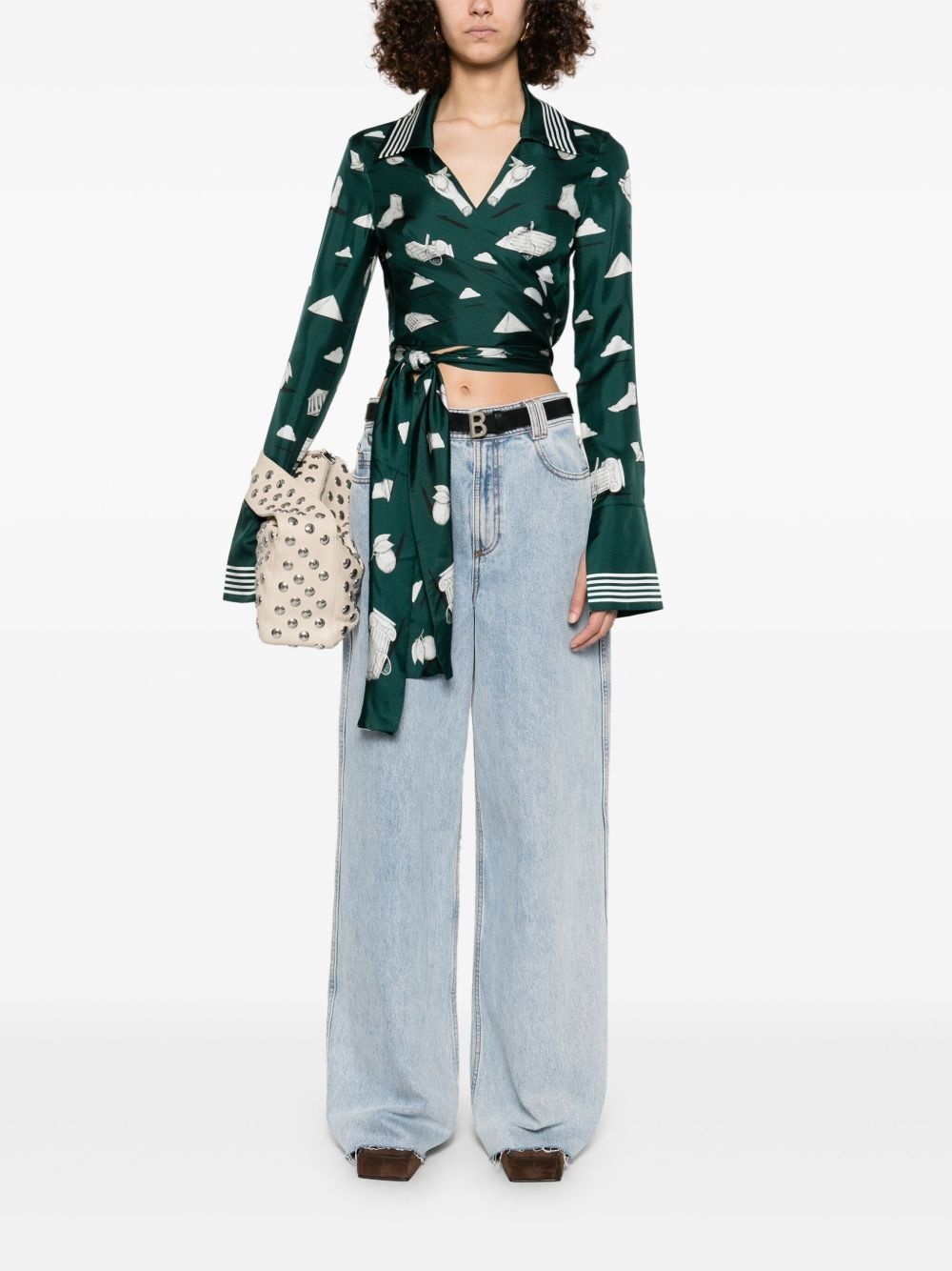 graphic-print blouse - 2