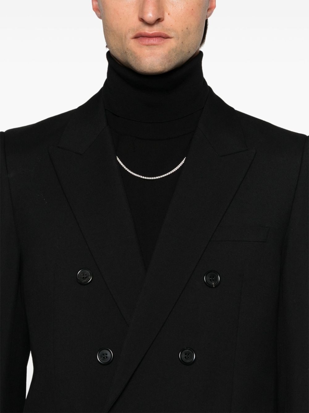 wool gabardine blazer - 5