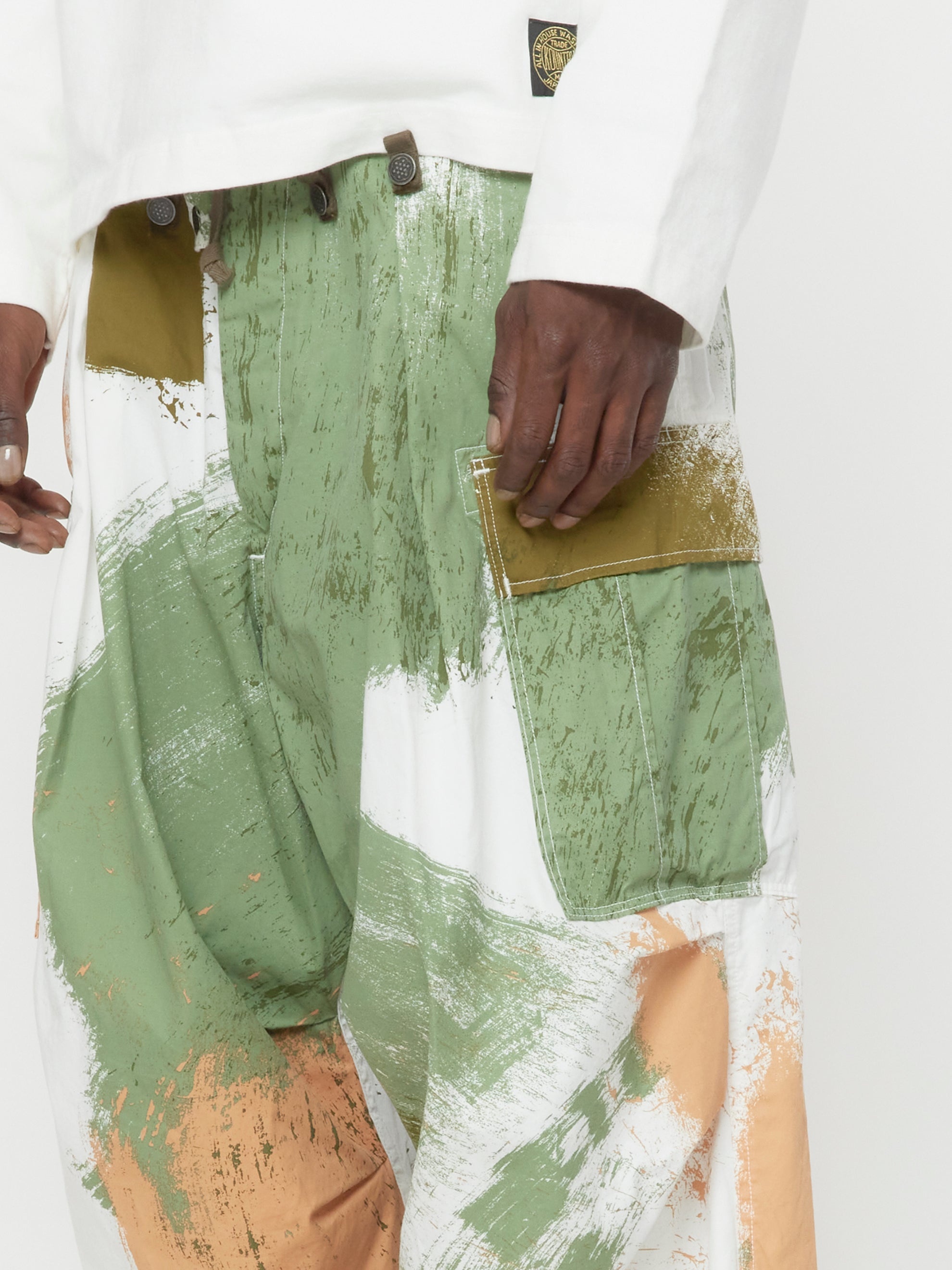 COMBED BURBERRY BRUSH-CAMO JUMBO CARGO PANTS - 3