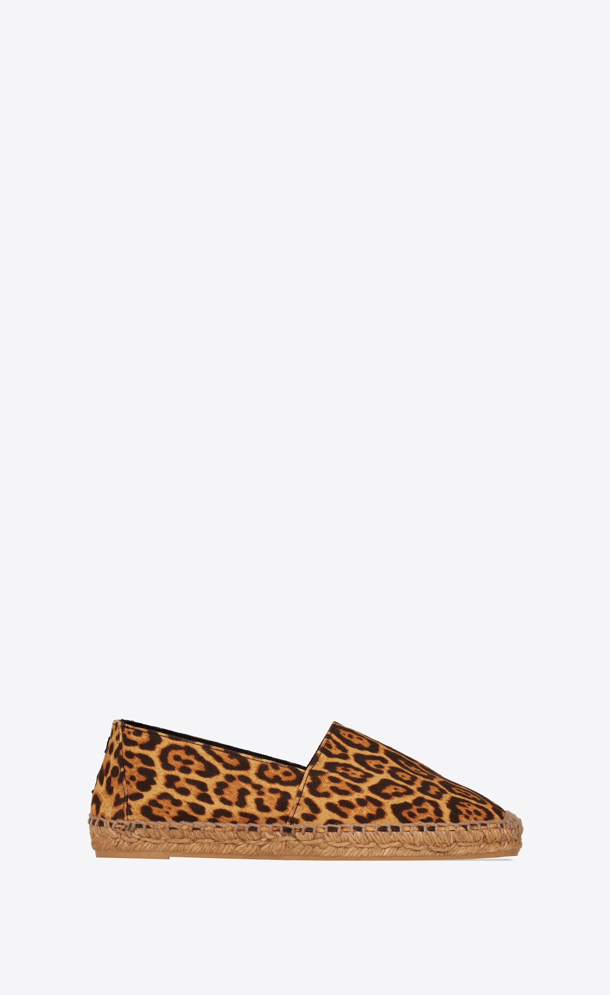 ysl embroidered espadrilles in leopard-print canvas - 1