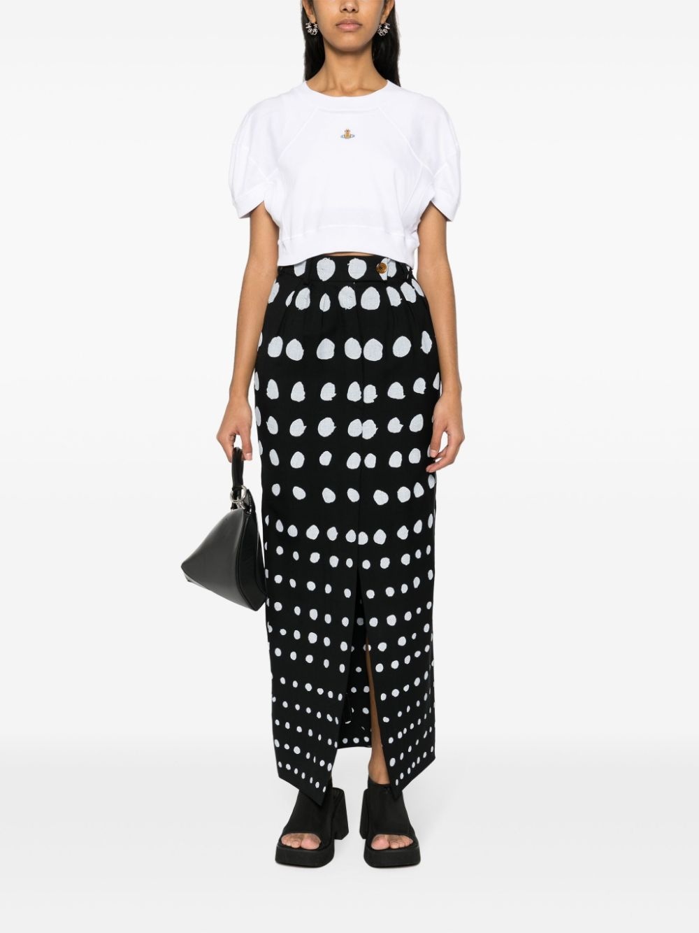 VIVIENNE WESTWOOD Orb Cropped Football Ｔシャツ Vivienne Westwood Cropped Football Cotton-Jersey T-Shirt - S
