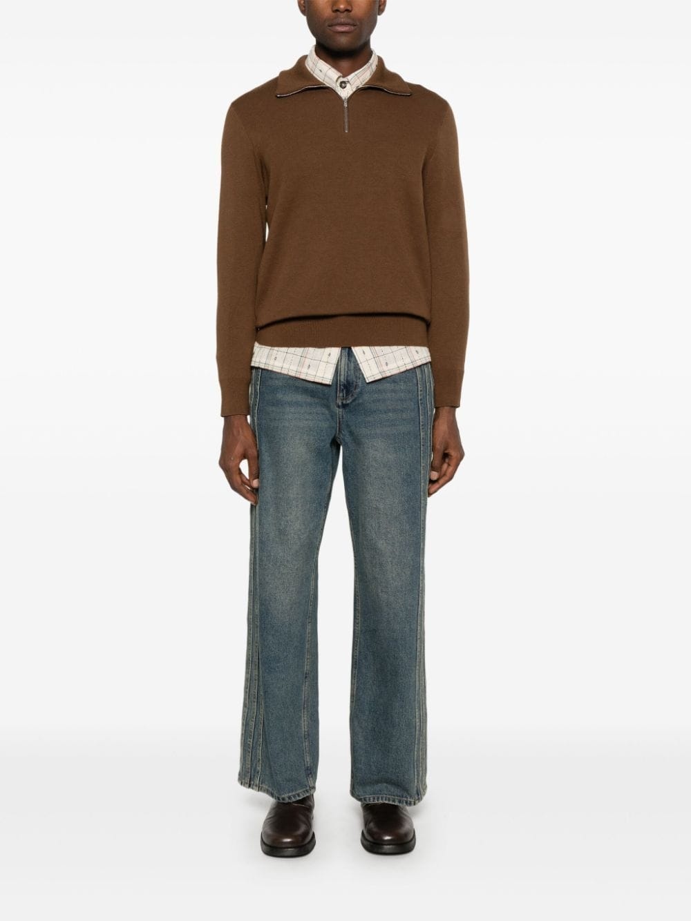 spread-collar sweater - 2