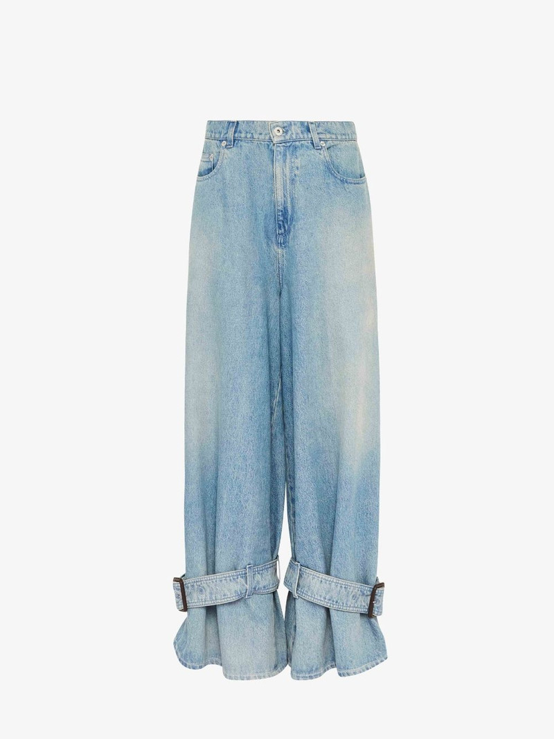 BUCKLED CUFF DENIM JEANS 1