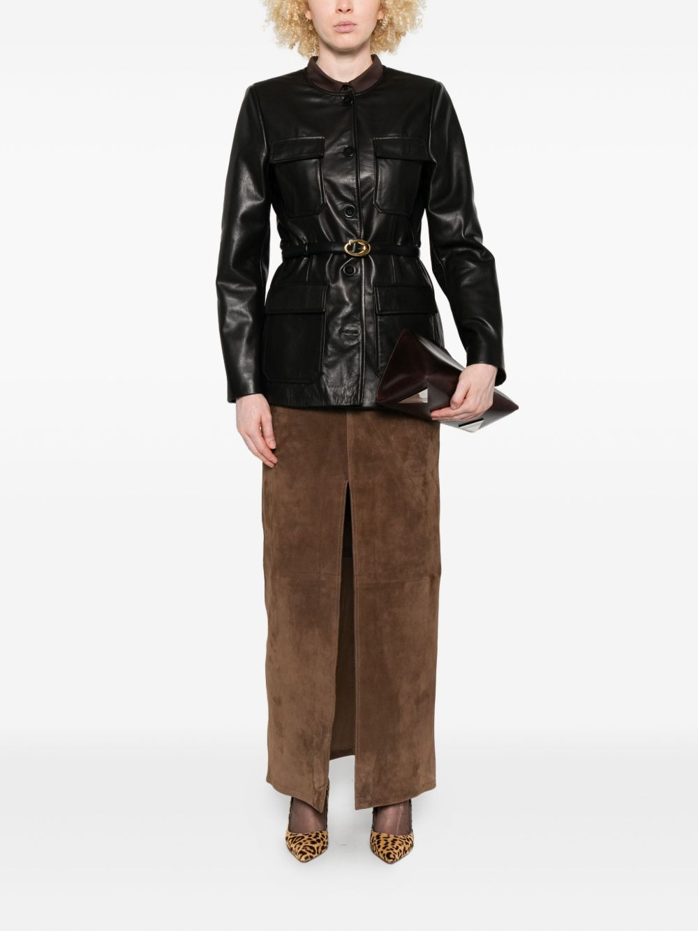 leather blazer - 2