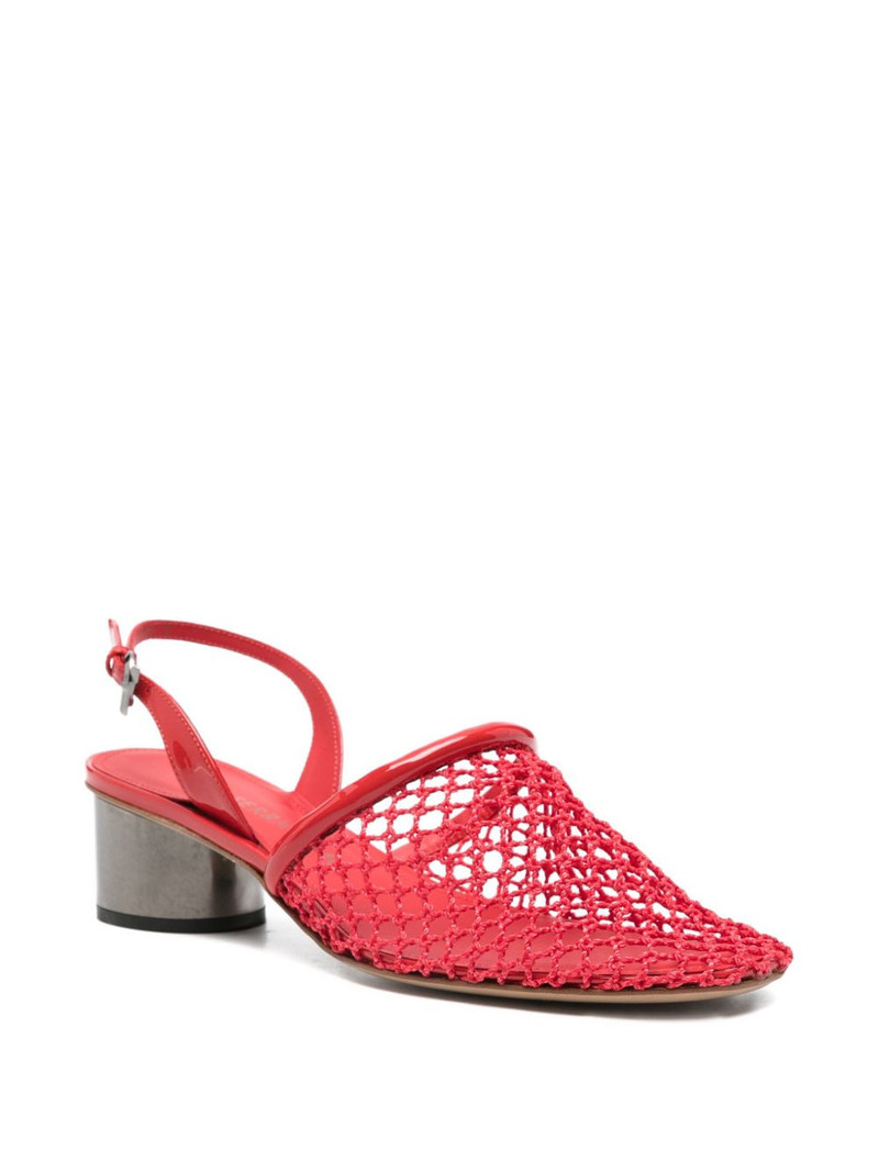 FERRAGAMO sling-back net heeled pumps outlook