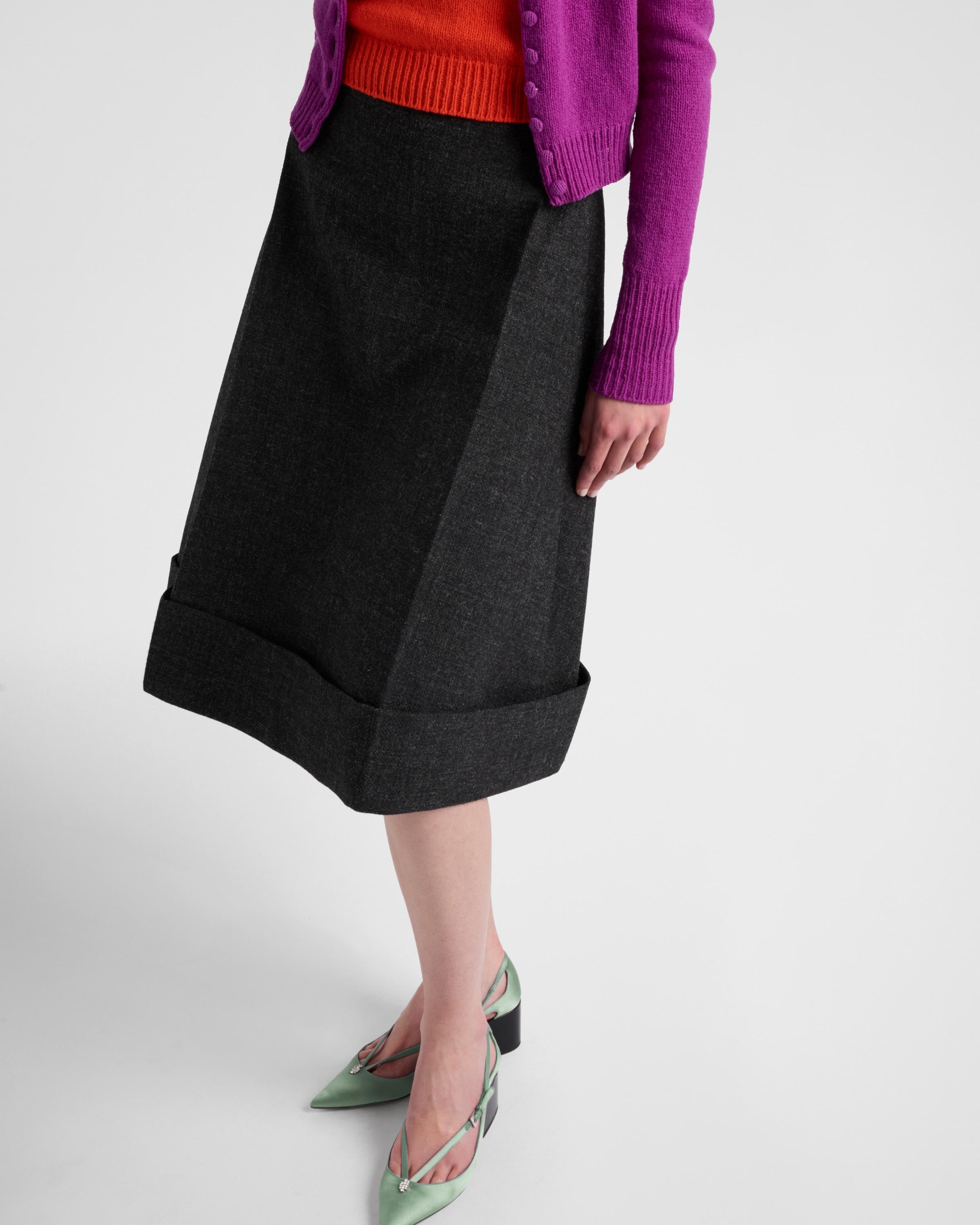 Vintage-look rush stitch midi-skirt - 3