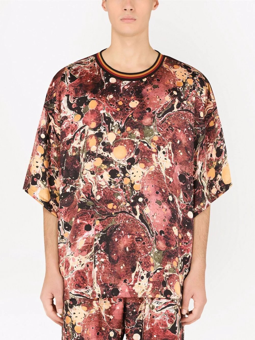 marble-print Technical T-shirt - 3