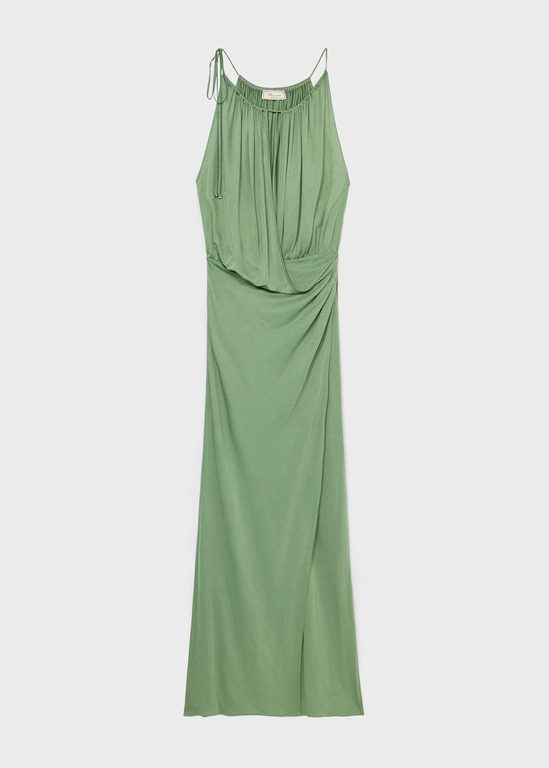 JERSEY LONG DRESS WITH DRAPES 1