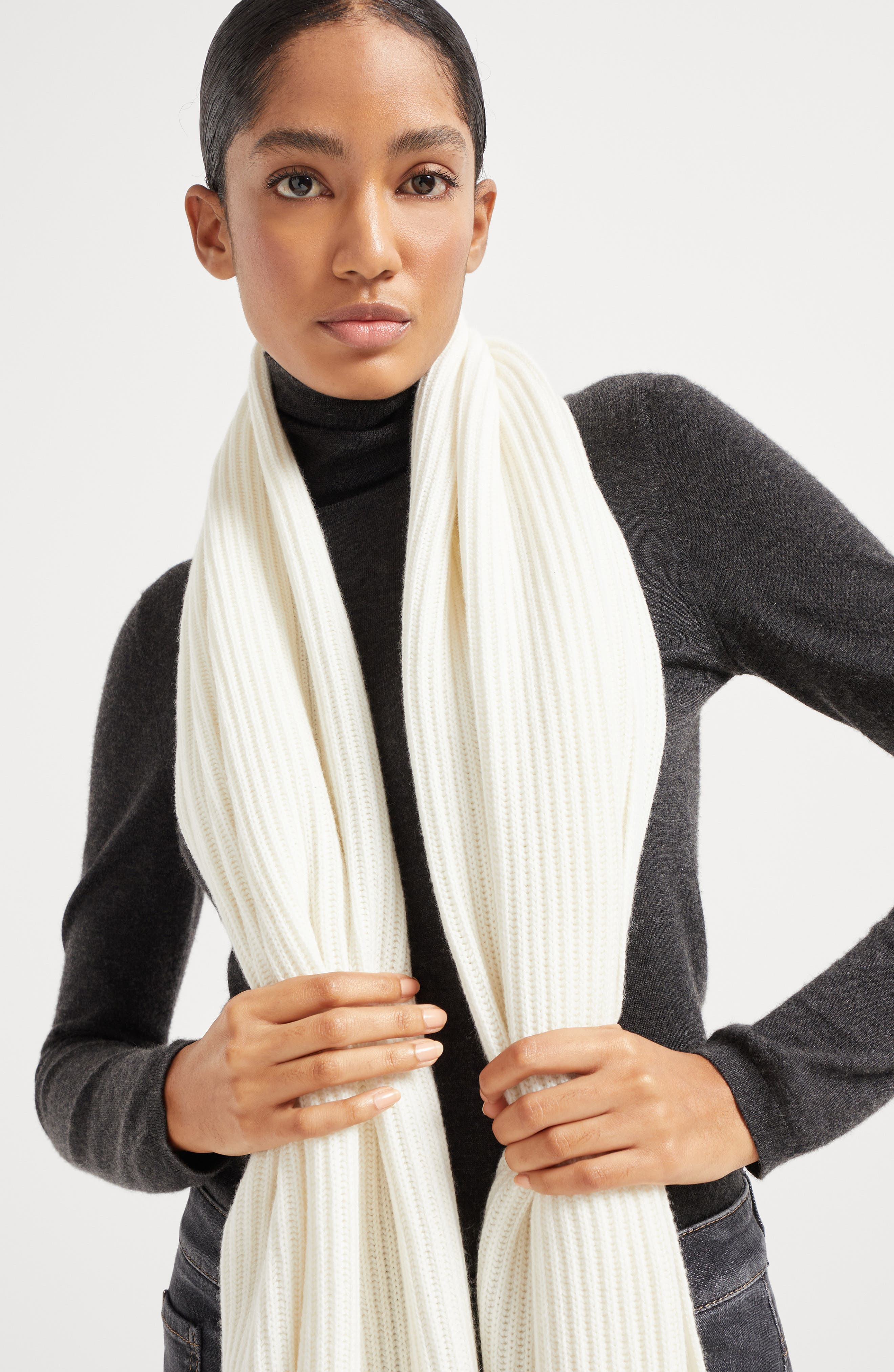 Brunello Cucinelli Knit scarf in Panama at Nordstrom - 5