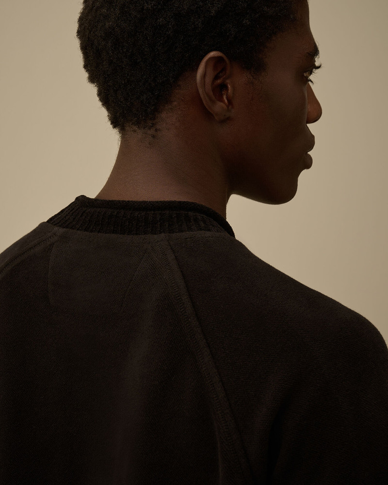 Brushed Emerized Diagonal Fleece Mockneck Sweatshirt 6