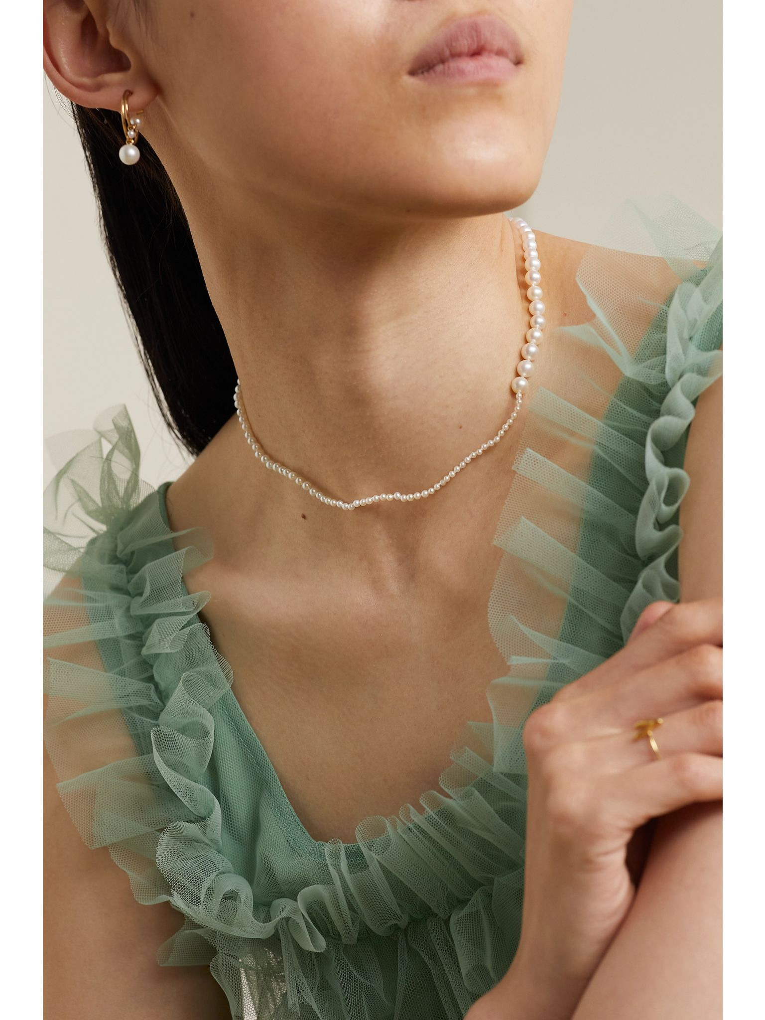 Petite Peggy 14-karat gold pearl necklace Gold - 4