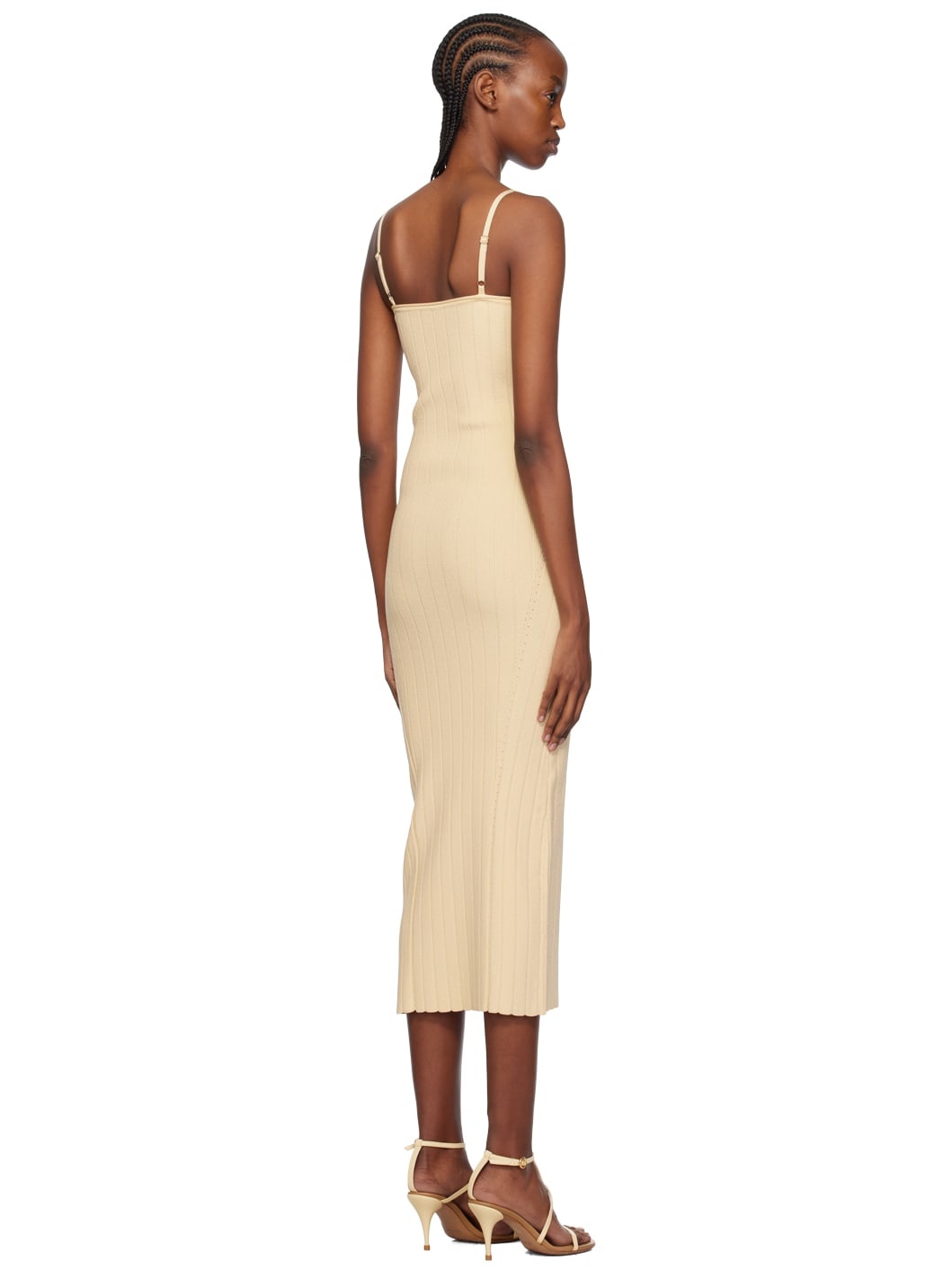 Beige Les Classiques 'La robe Sierra bretelles' Midi Dress - 3