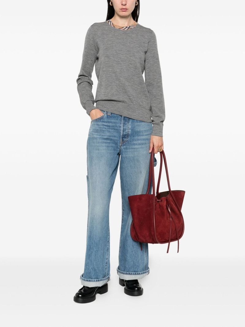 Burberry check-trimmed wool sweater outlook