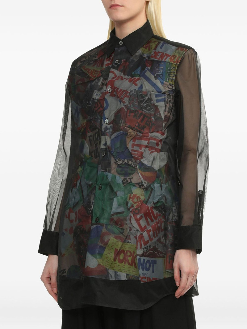 sheer-panel printed shirt 3