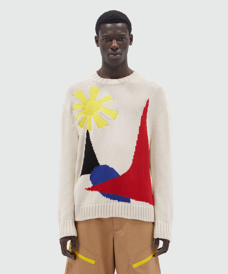 MSGM Cotton sweater with "La Vedetta" motif outlook