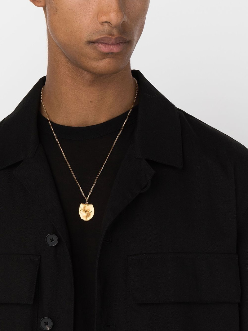 ALIGHIERI hammered-pendant gold-plated necklace outlook
