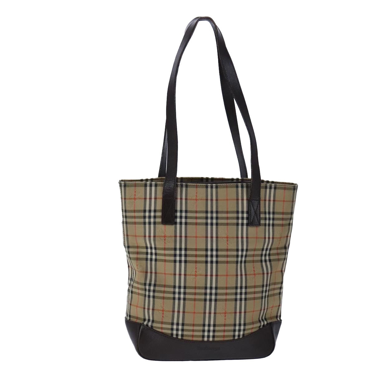 Burberry Nova Check Tote Bag Canvas Leather Beige - 13