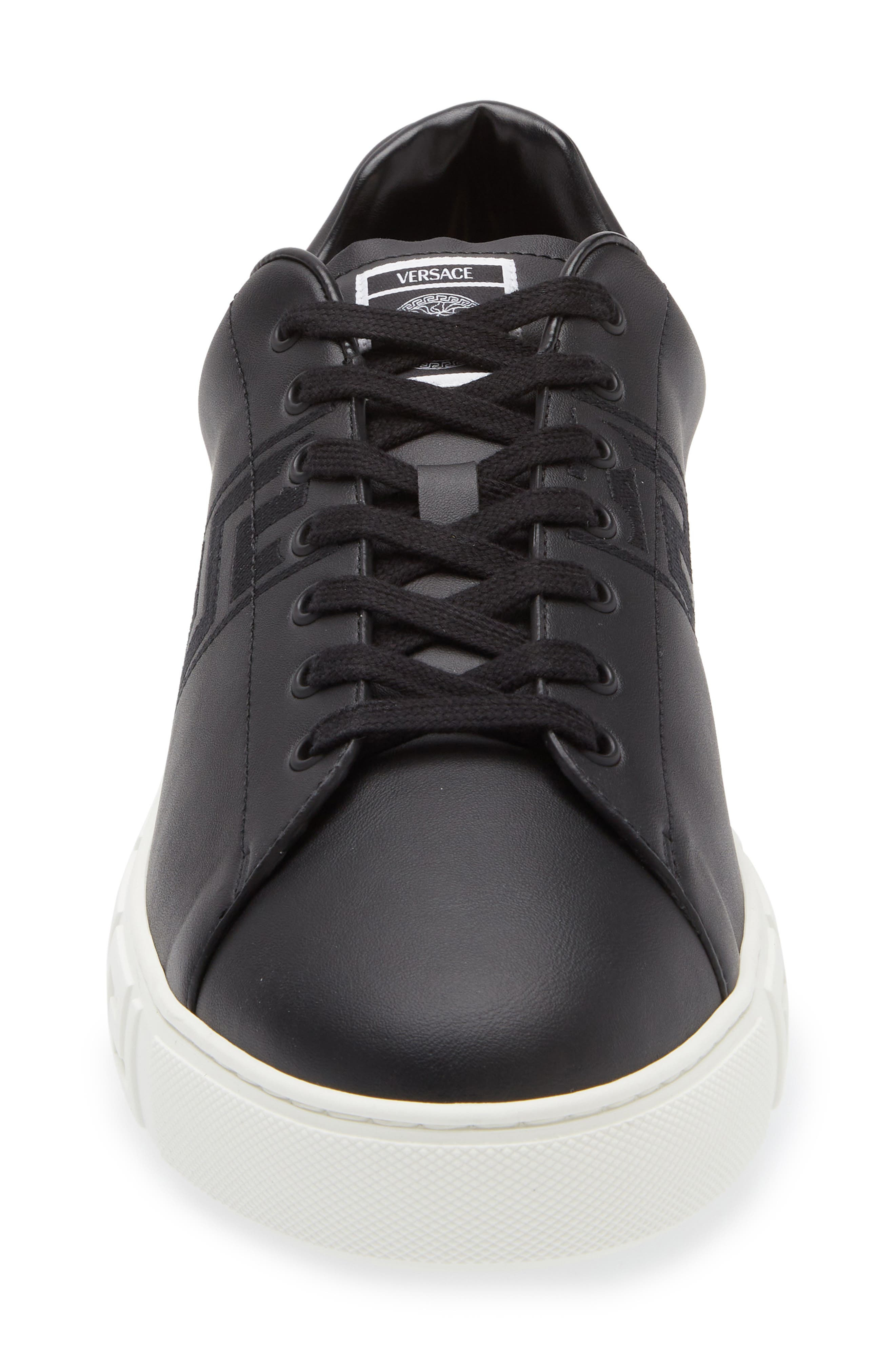 Versace Barocco Greca Jacquard Low Top Sneaker in Black Black at Nordstrom - 4