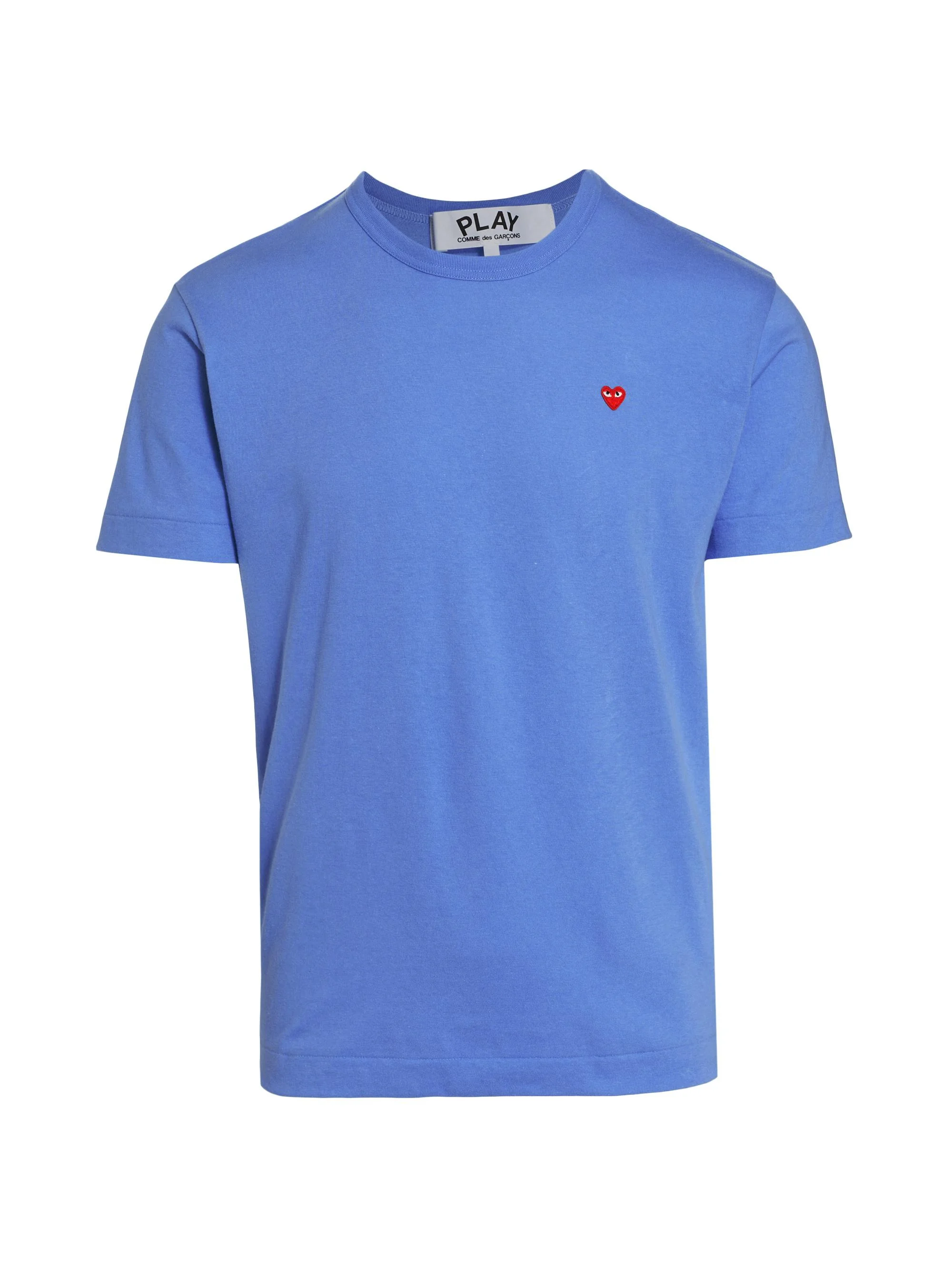 Men Small Heart Crewneck T-Shirt - Blue - 1
